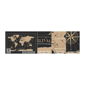 Campione Di Fotomurale Standard Eco - I confini del mio mondo - Mappa del mondo, Vintage ▾, retrò - 100x30 cm