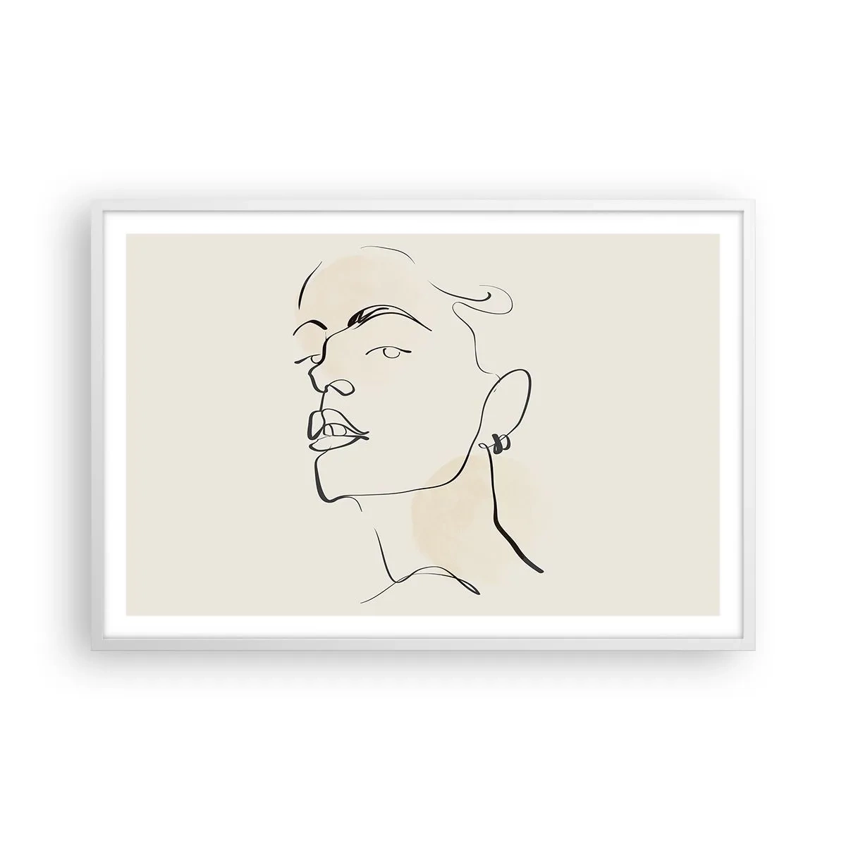 Poster in cornice bianca - Sguardo fiero - 91x61 cm