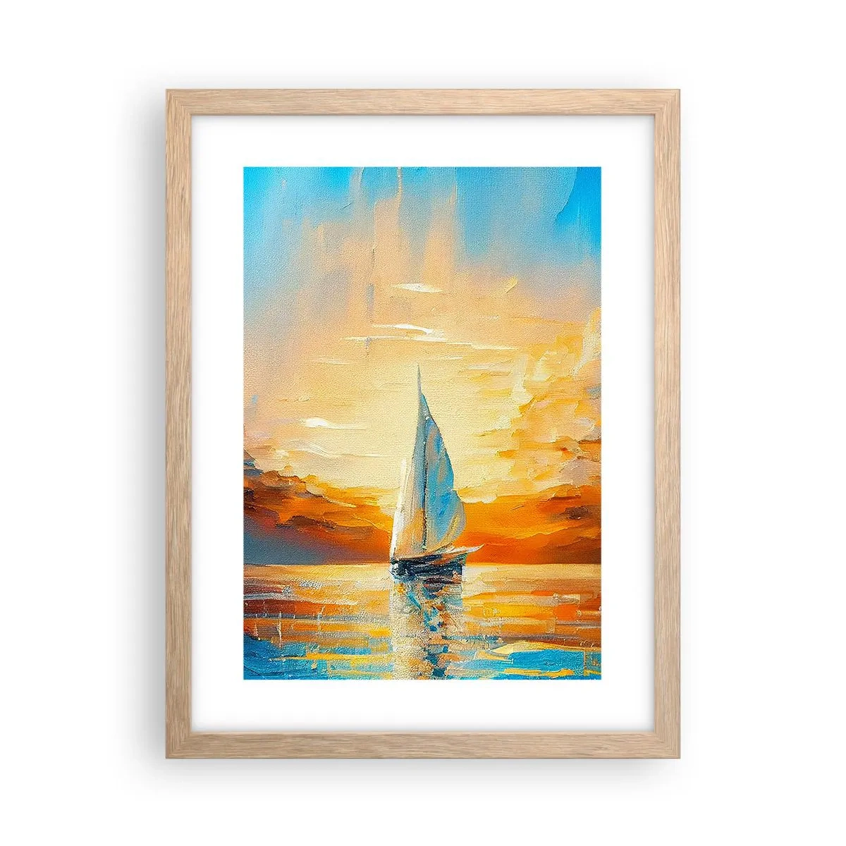 Poster in cornice rovere chiaro - Navigando nell'oro - 30x40 cm