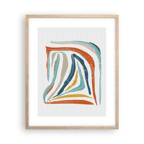 Poster in cornice rovere chiaro - Astrazione piacevolmente sorridente - 40x50 cm