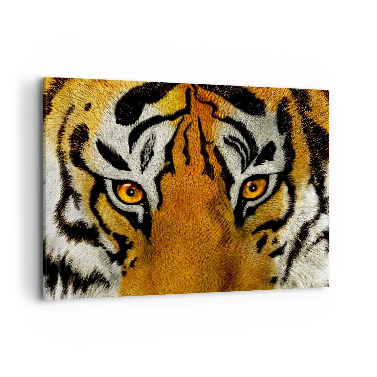 Quadro su tela - Stampe su Tela - Ritratto ravvicinato di una tigre dallo sguardo intenso - 120x80cm - Minacciosa e bella - Decorazione murale moderna per soggiorno e camera da letto ARTTOR