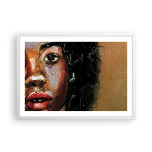 Poster in cornice bianca - Oscurità e luce - 70x50 cm