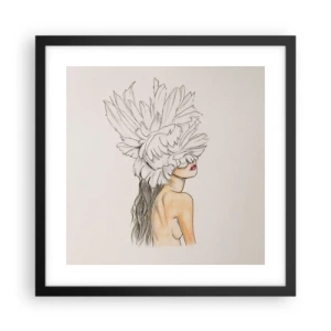 Poster in cornice nera - Bellezza coronata - 40x40 cm