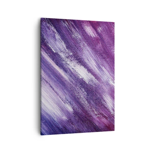 Quadro su tela - Stampe su Tela - Pennellate astratte nei toni del viola e del rosa - 50x70cm - Quando soffia il vento solare - Decorazione murale moderna per soggiorno e camera da letto ARTTOR