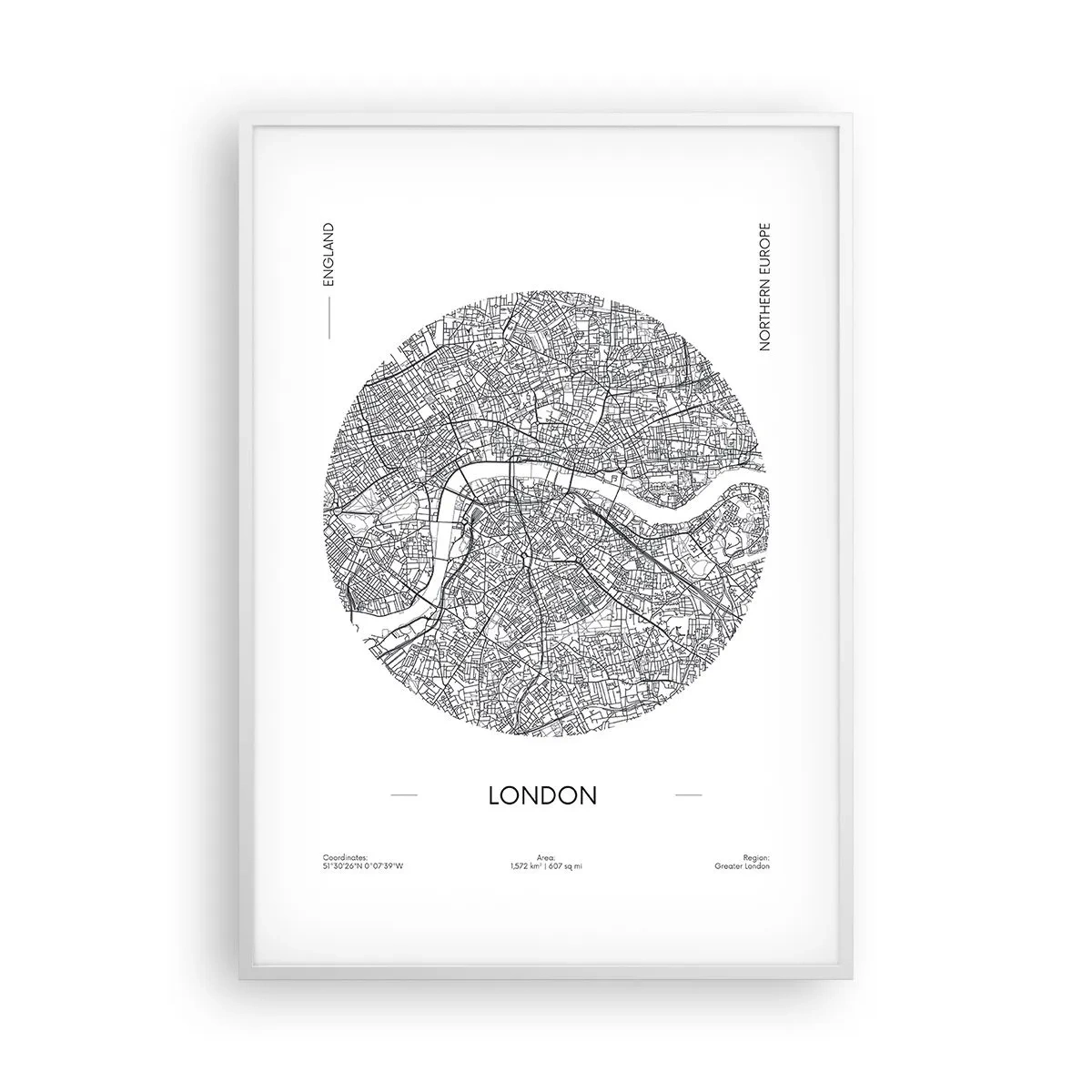 Poster in cornice bianca - Anatomia di Londra - 70x100 cm