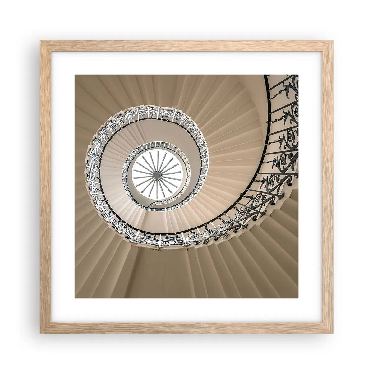 Poster in cornice rovere chiaro - Al centro della chiocciola - 40x40 cm