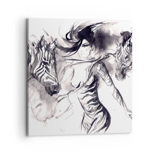 Quadro su tela - Stampe su Tela - Ballando con le zebre - 70x70 cm