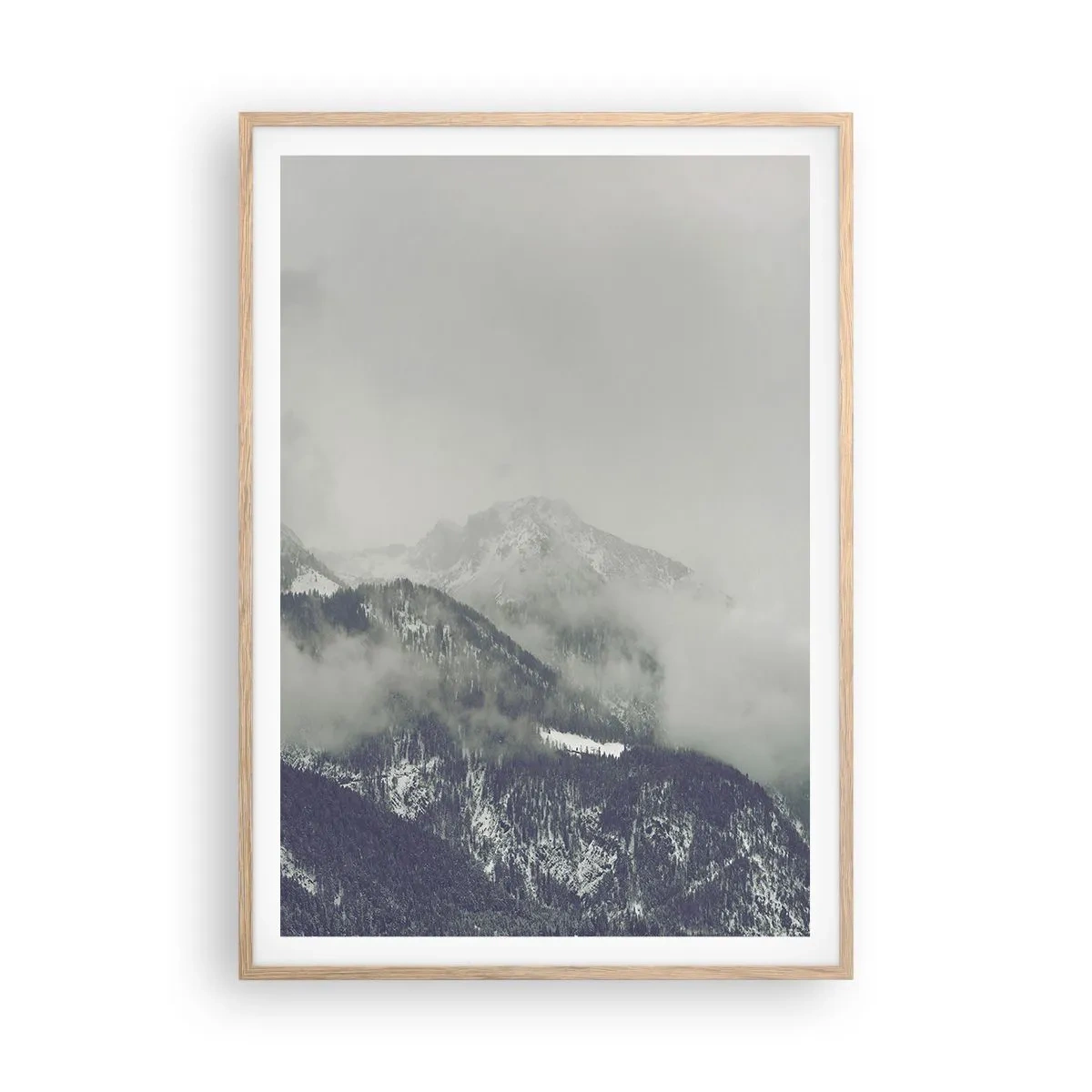 Poster in cornice rovere chiaro - La valle delle nebbie - 70x100 cm