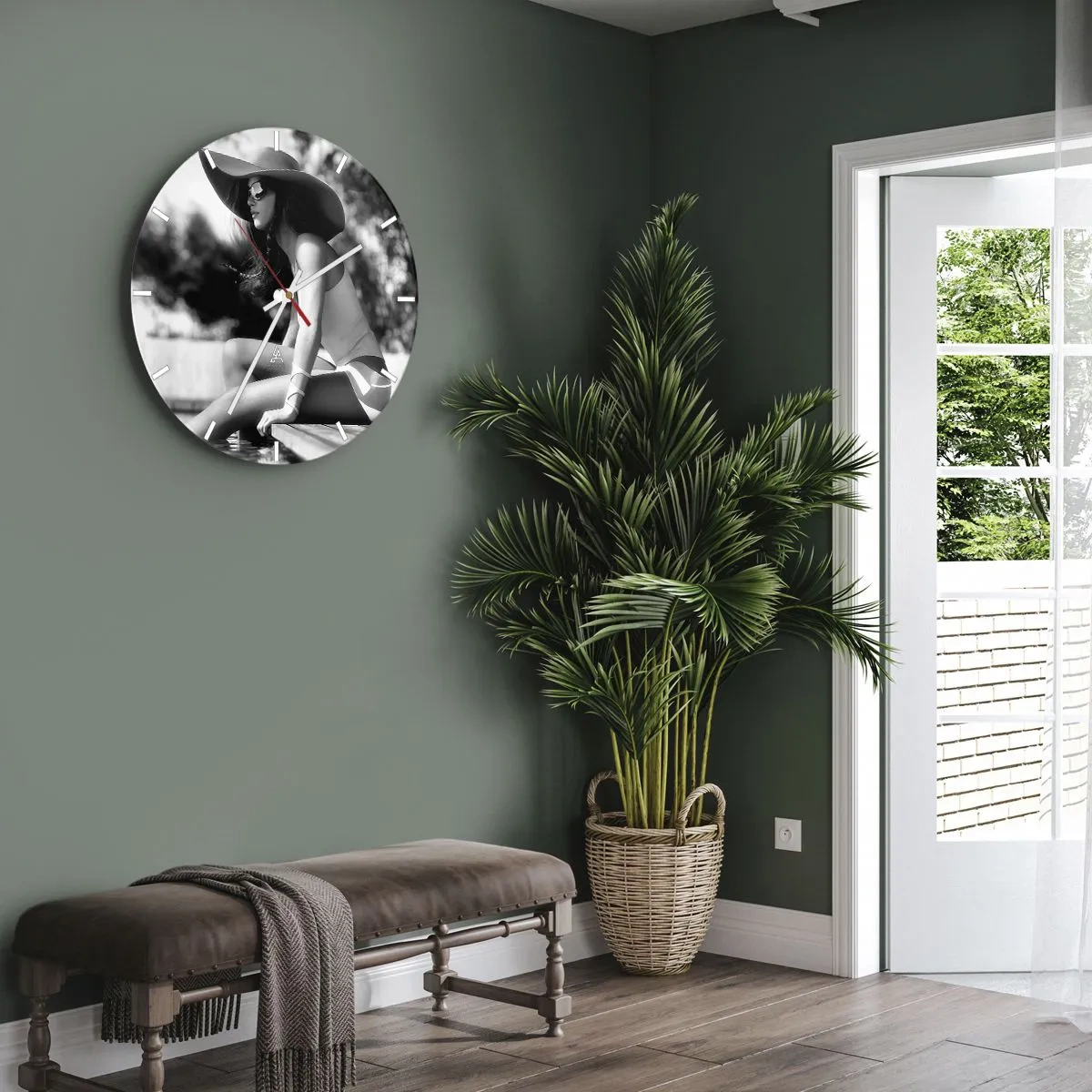 Orologio da parete - Orologio in Vetro - Sogno estivo - 40x40 cm