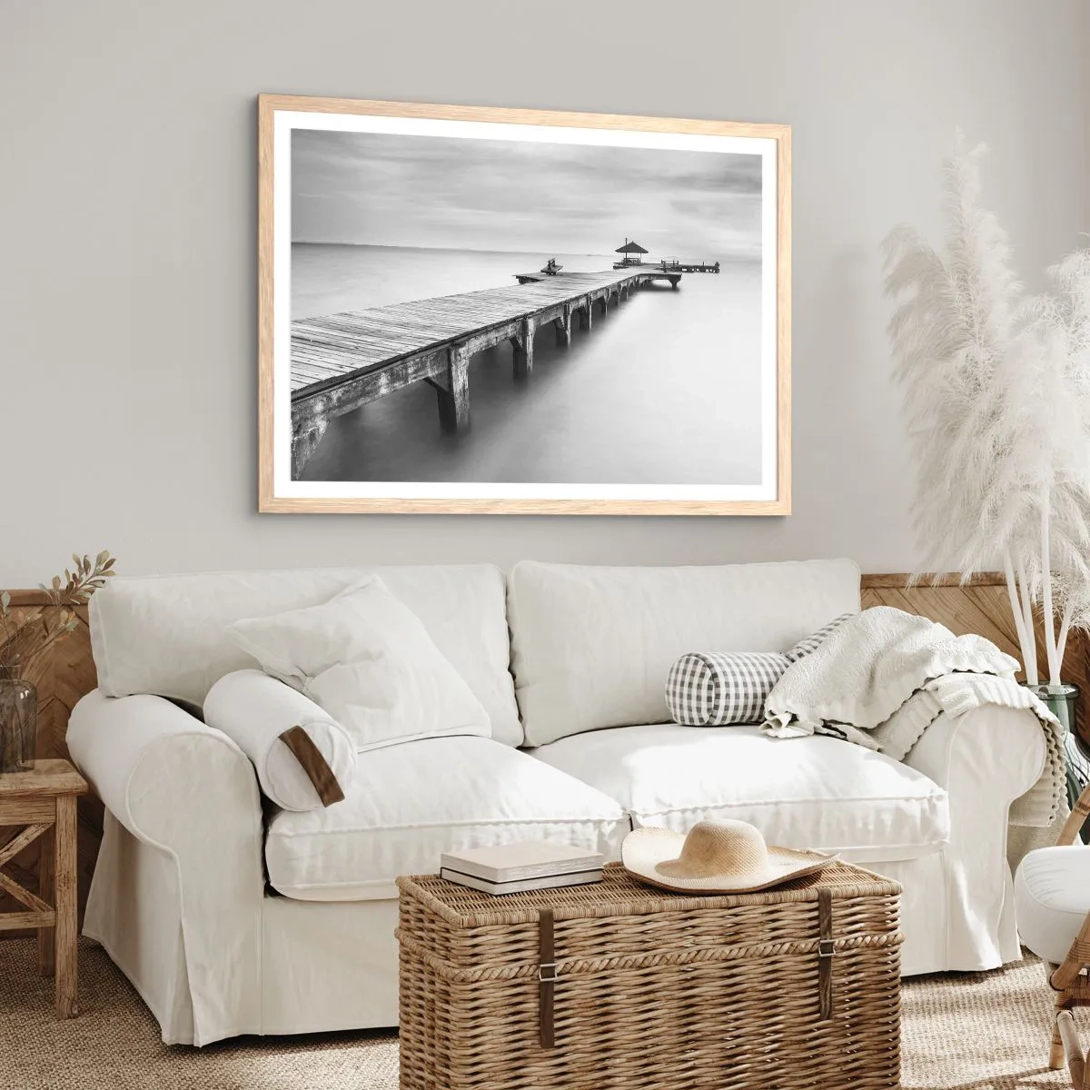 Poster in cornice rovere chiaro - Sempre più lontano. - 100x70 cm