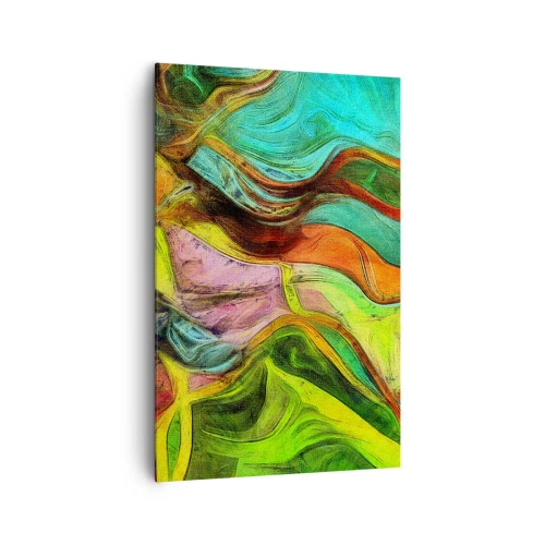 Quadro su tela - Stampe su Tela - Una composizione astratta con macchie colorate e linee dinamiche. - 80x120cm - Il movimento è vita - Decorazione murale moderna per soggiorno e camera da letto ARTTOR