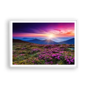 Poster in cornice bianca - Il profumo dei fiori freschi del campo - 100x70 cm