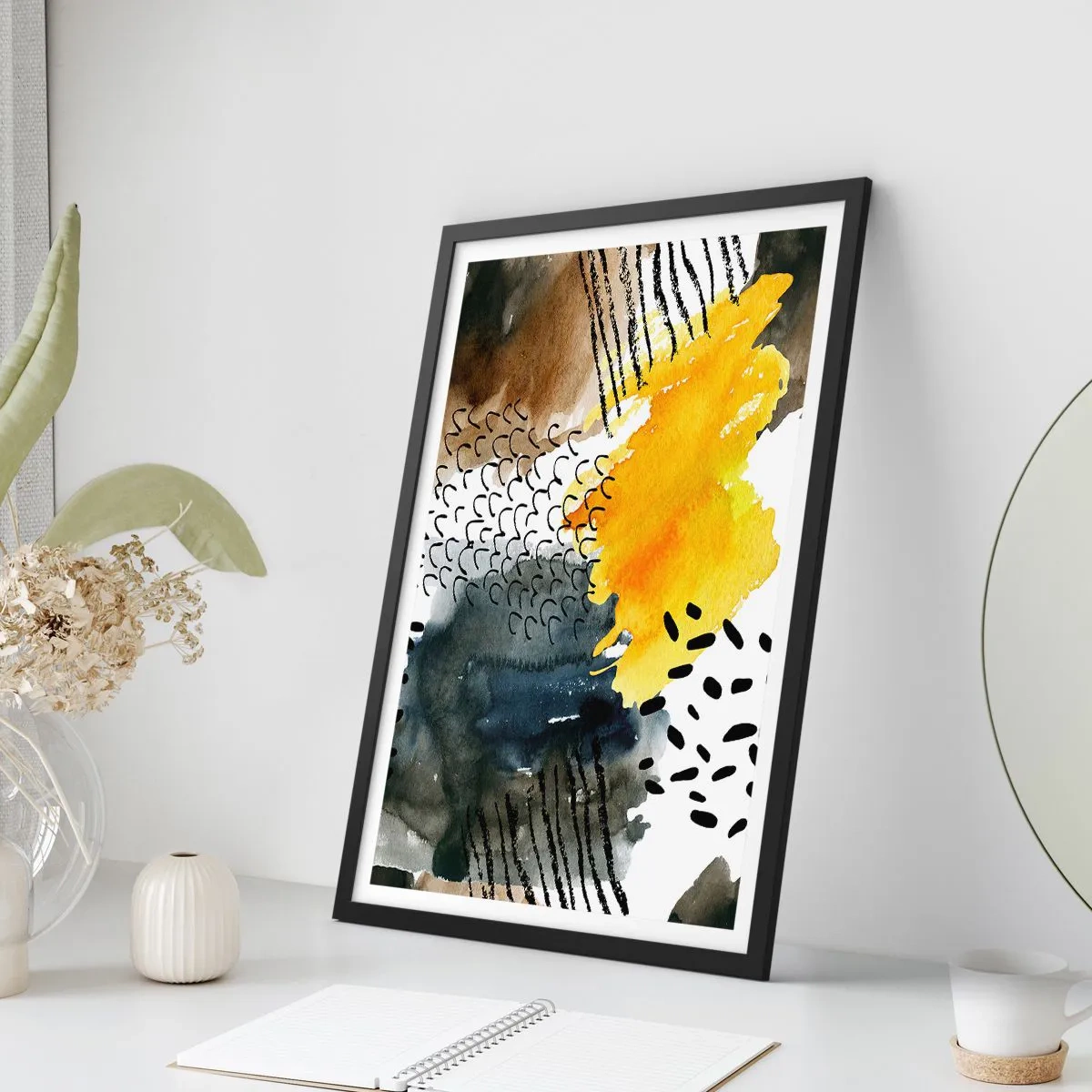 Poster in cornice nera - L'incontro degli elementi - 40x50 cm