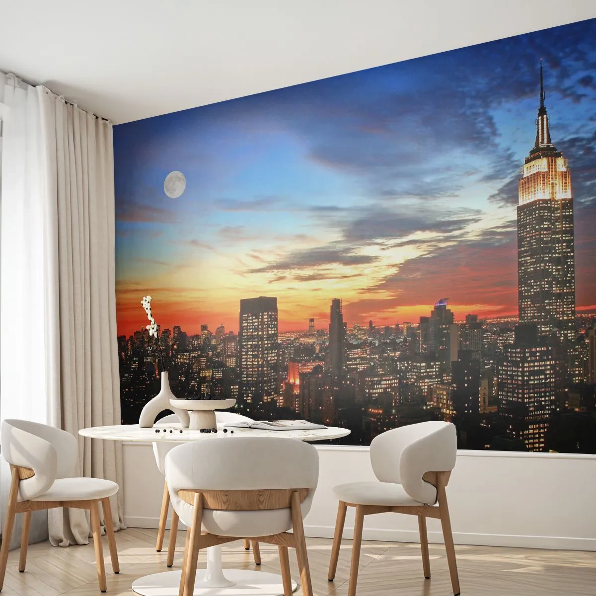 Fotomurali Premium Sand - Luminosa notte americana - Città, Architettura, New York - 100x70 cm
