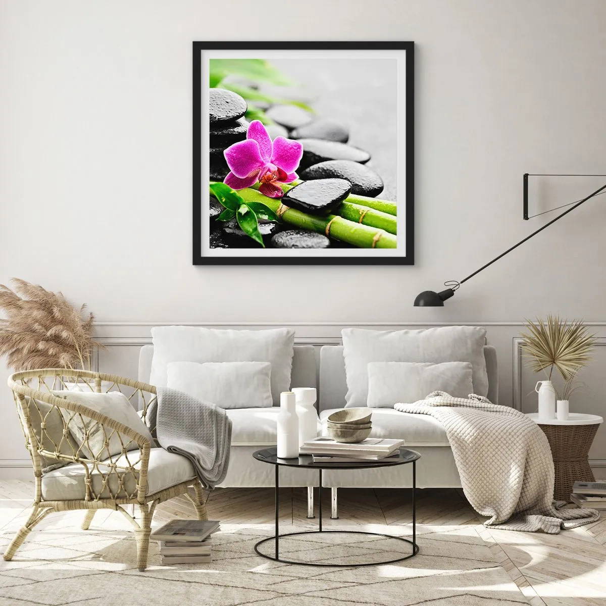 Poster in cornice nera - Un tranquillo equilibrio - 40x40 cm