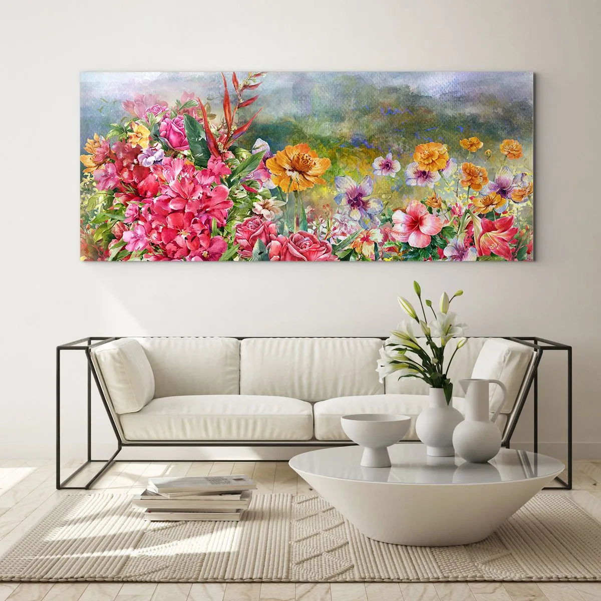 Quadro su vetro - Il giardino impazzito - 100x40 cm