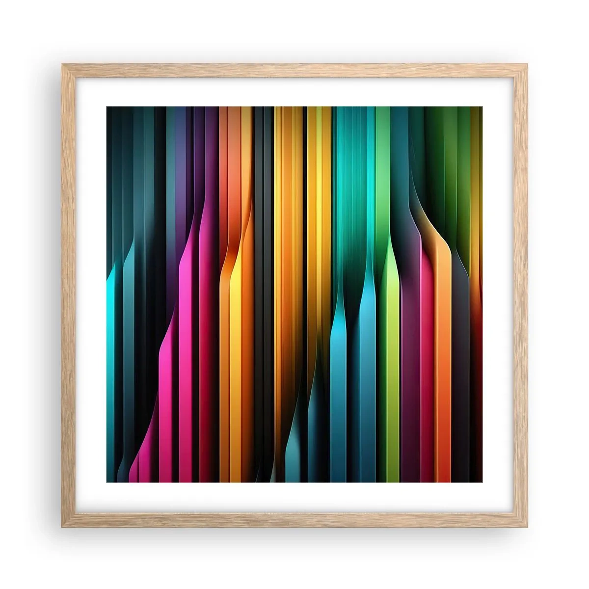 Poster in cornice rovere chiaro - Organi di luce - 50x50 cm