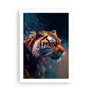 Poster - Un ritratto dinamico di una tigre in stile artistico - 50x70cm - Bellezza selvaggia - Decorazione murale moderna per soggiorno e camera da letto ARTTOR