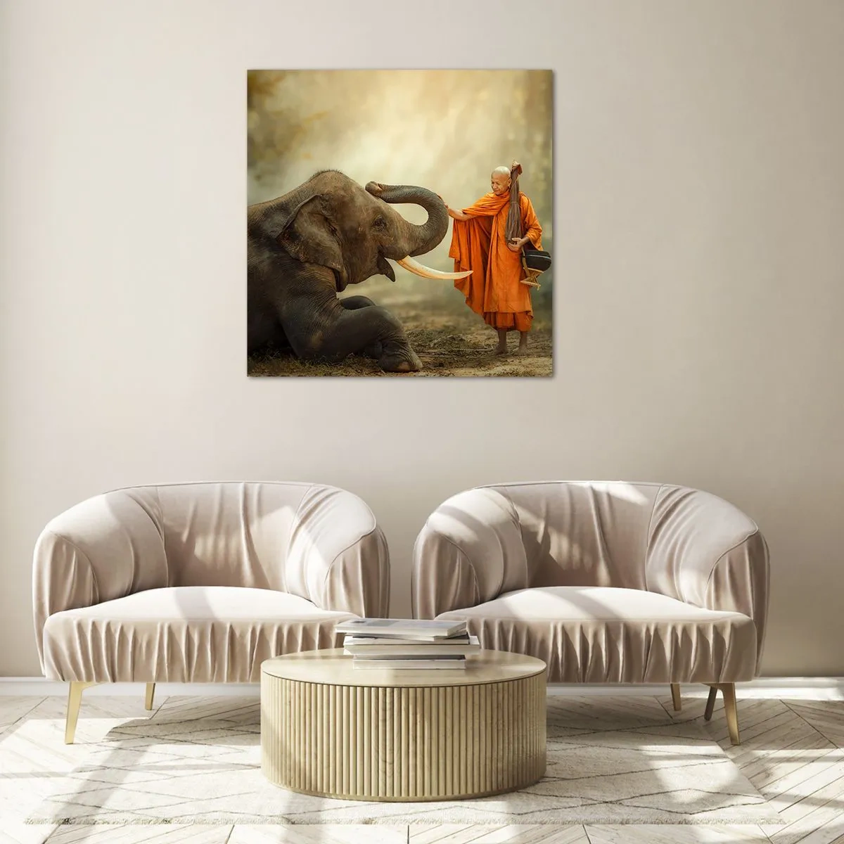 Quadro su vetro - Incontro nel viaggio - 30x30 cm
