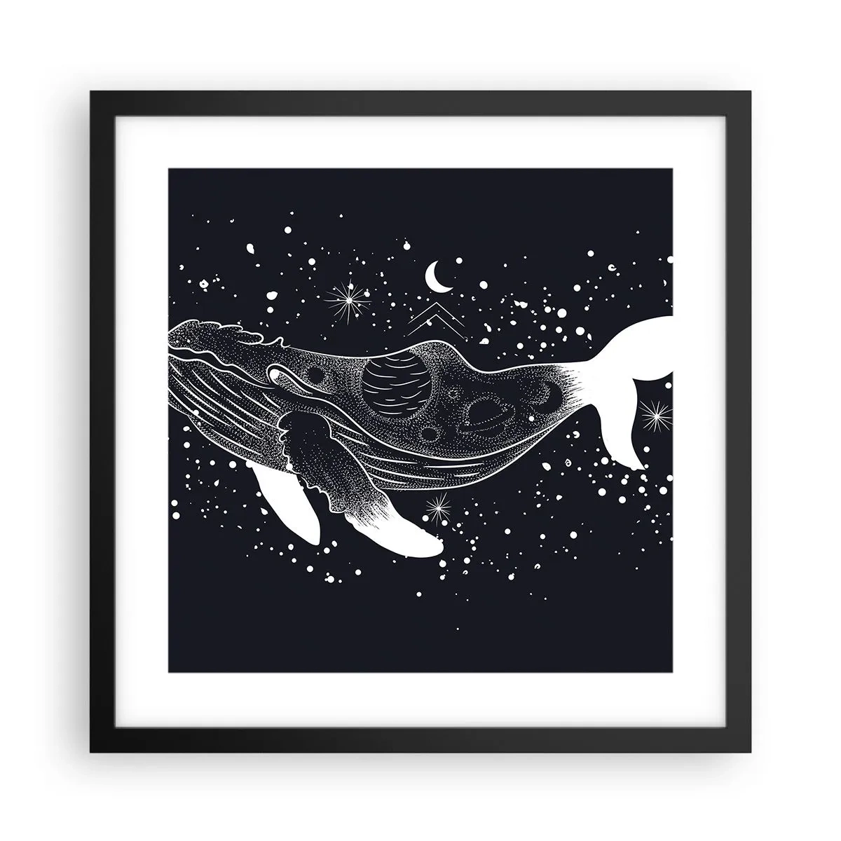 Poster in cornice nera - Nell'oceano dell'universo - 40x40 cm