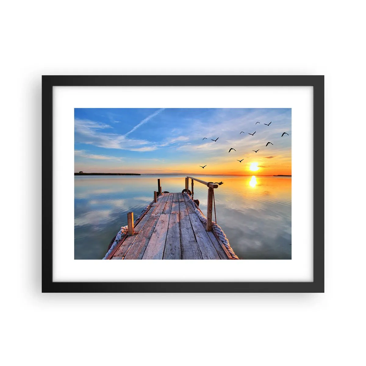 Poster in cornice nera - Camminando verso il sole - 40x30 cm
