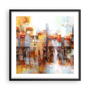 Poster in cornice nera - Anche sotto il ponte è bello - 50x50 cm