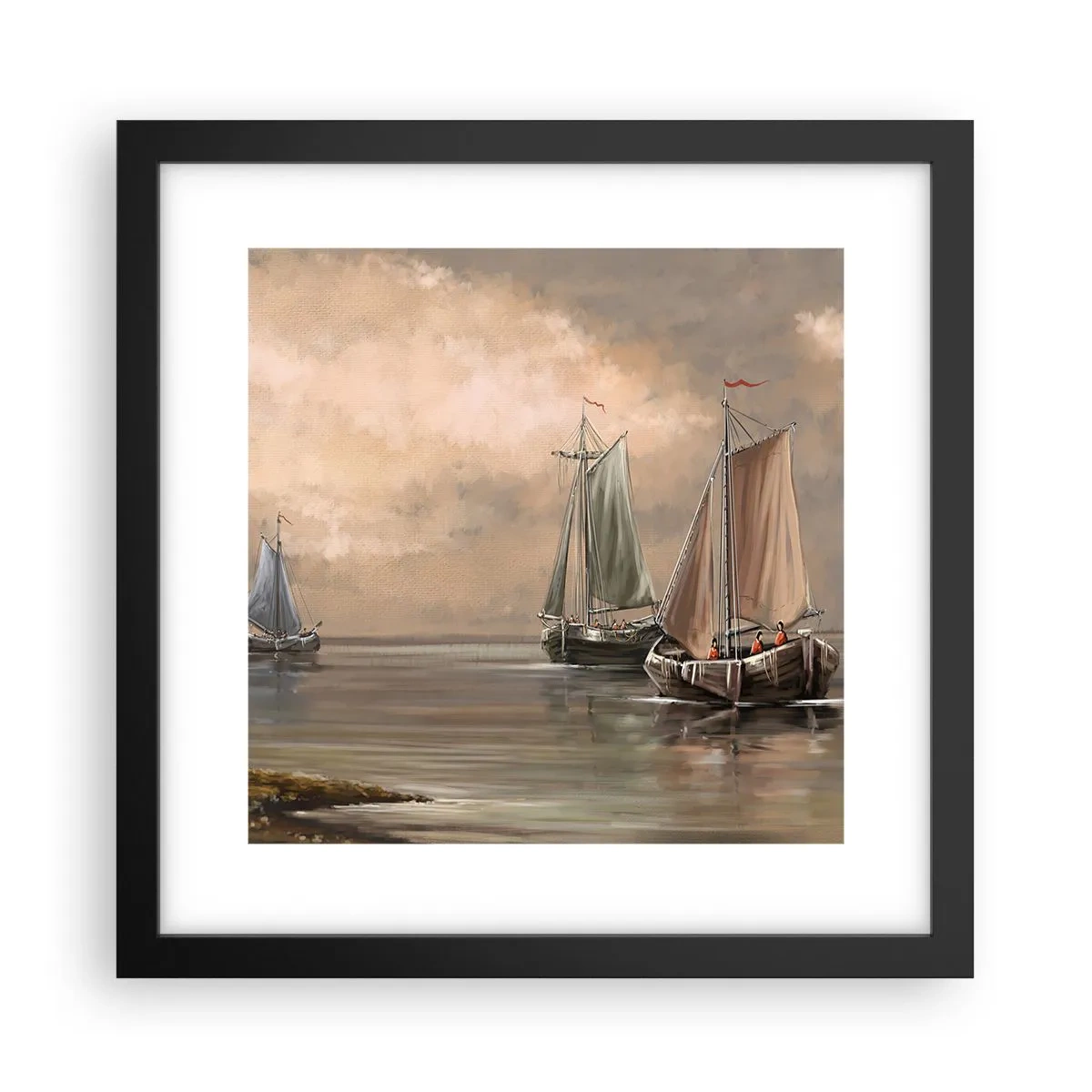 Poster in cornice nera - Il ritorno dei marinai - 30x30 cm