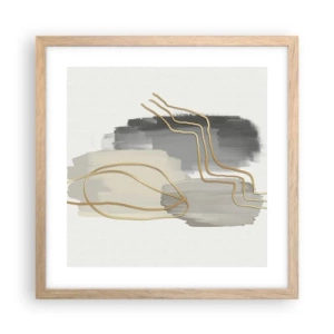 Poster in cornice rovere chiaro - Durata e movimento - 40x40 cm