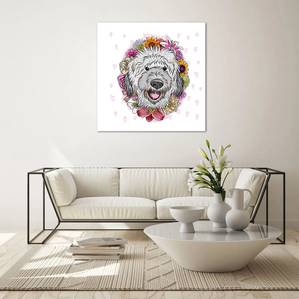 Quadro su vetro - Gioia di cucciolo - 60x60 cm