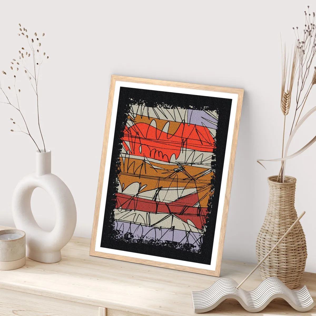 Poster in cornice rovere chiaro - Composizione spontanea - 61x91 cm