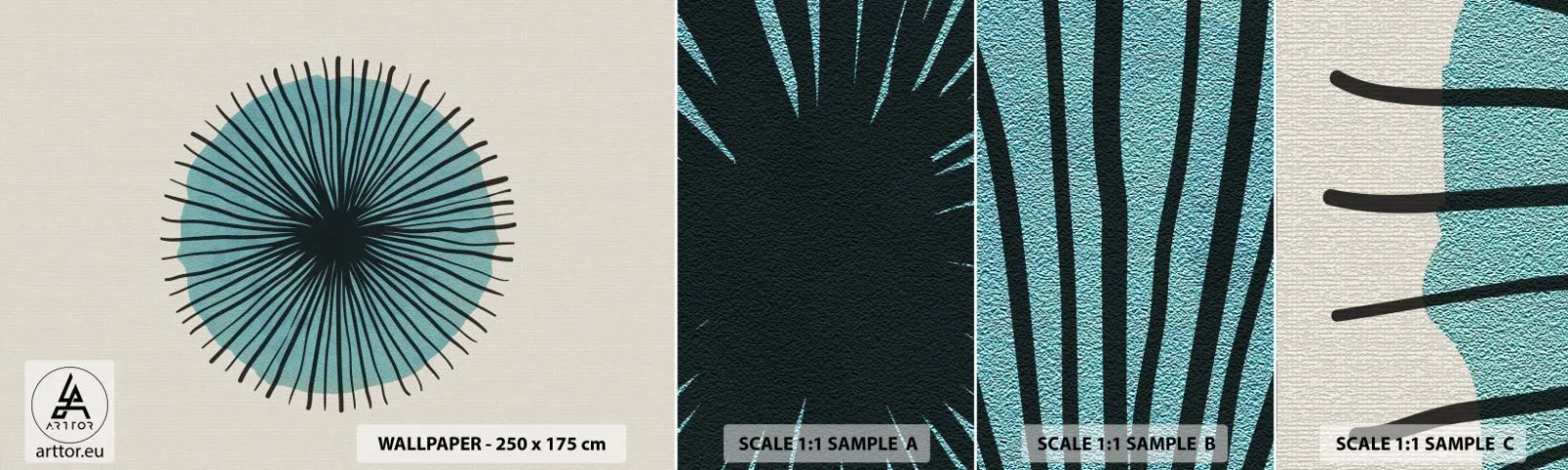 Campione Di Fotomurale Standard Eco - Radiosamente nel blu - Astrazione, Pezzo, Arte Moderna - 100x30 cm