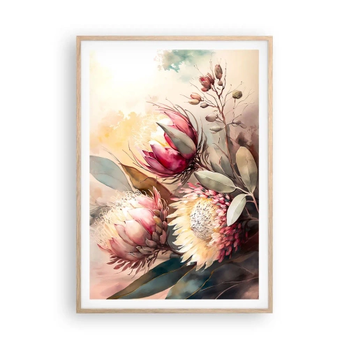 Poster in cornice rovere chiaro - Di profilo e di fronte - 70x100 cm