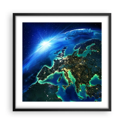 Poster in cornice nera - L'Europa scintillante - 50x50 cm