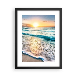 Poster in cornice nera - Tramonto sul mare - 30x40 cm