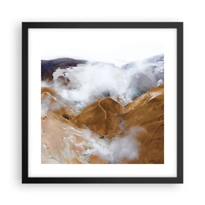 Poster in cornice nera - La bellezza severa dell'Islanda - 40x40 cm