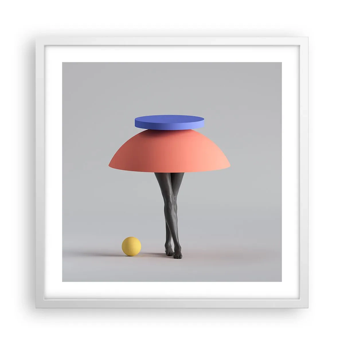 Poster in cornice bianca - Composizione surrealista - 50x50 cm