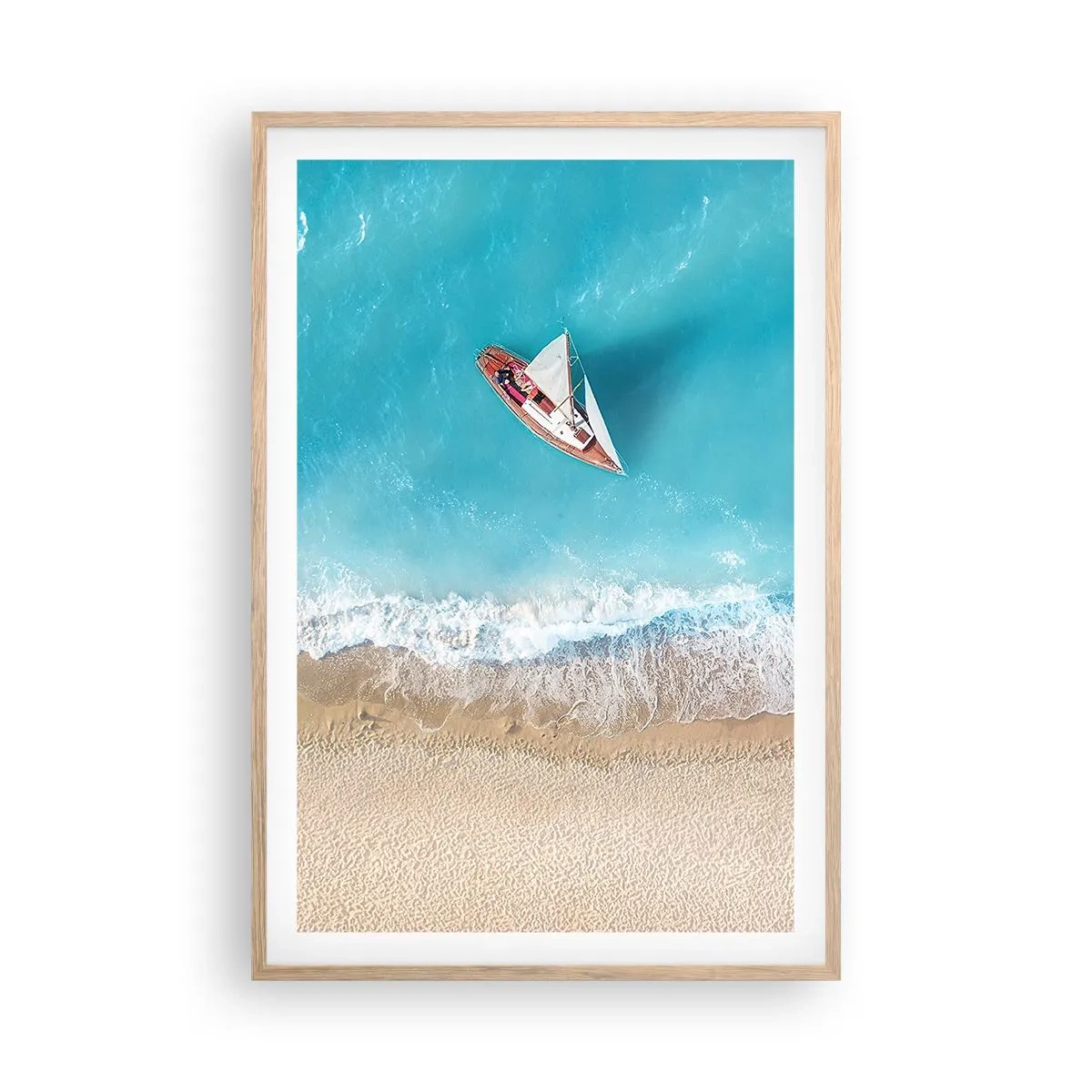 Poster in cornice rovere chiaro - Al confine del blu e dell'oro - 61x91 cm