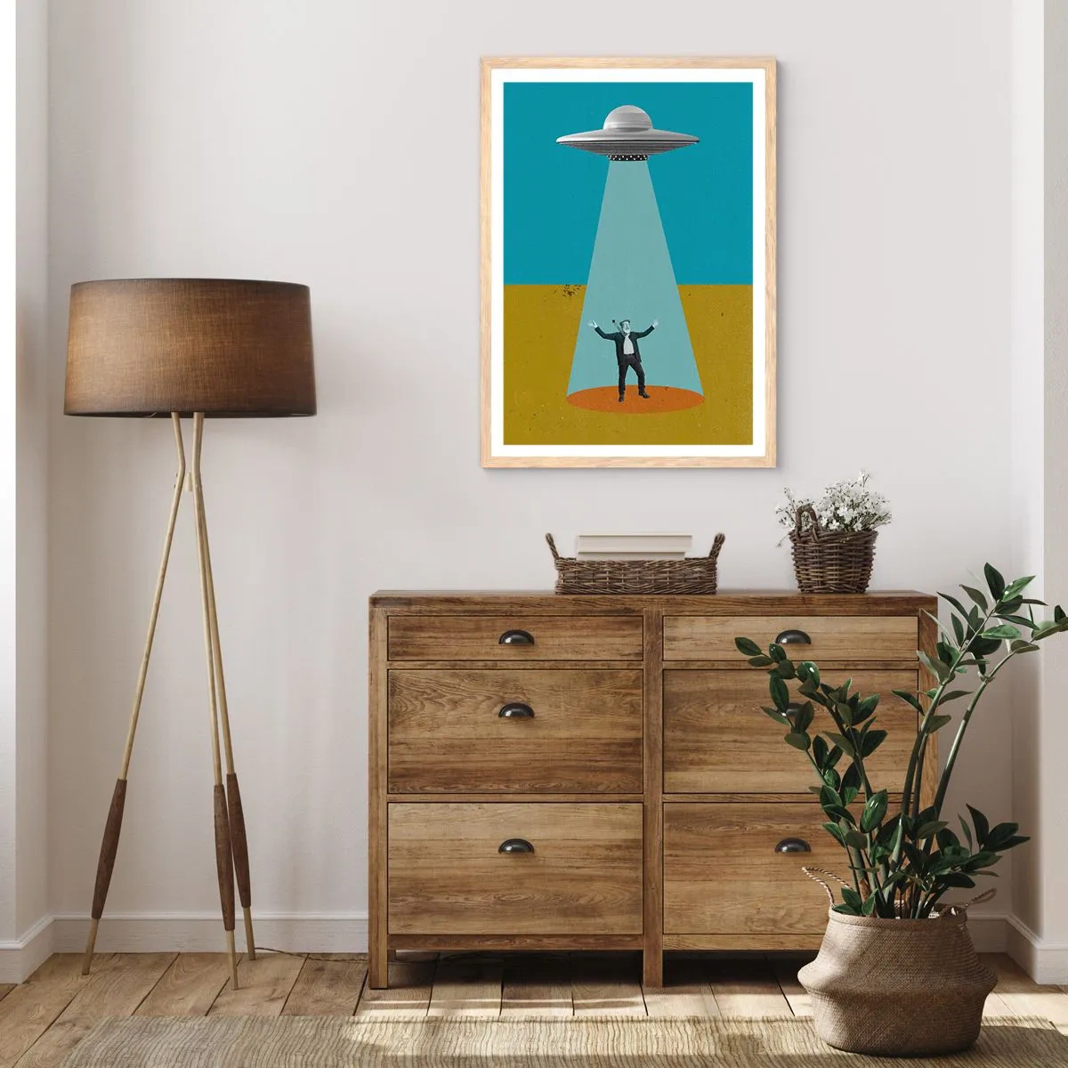 Poster in cornice rovere chiaro - Incontro ravvicinato - 40x50 cm