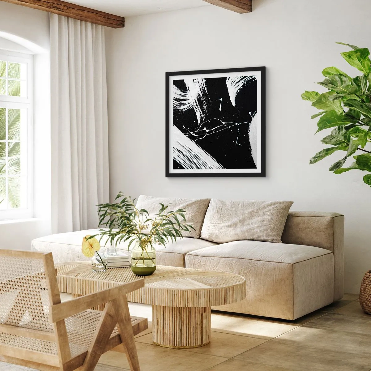 Poster in cornice nera - Spezzando l'oscurità - 30x30 cm