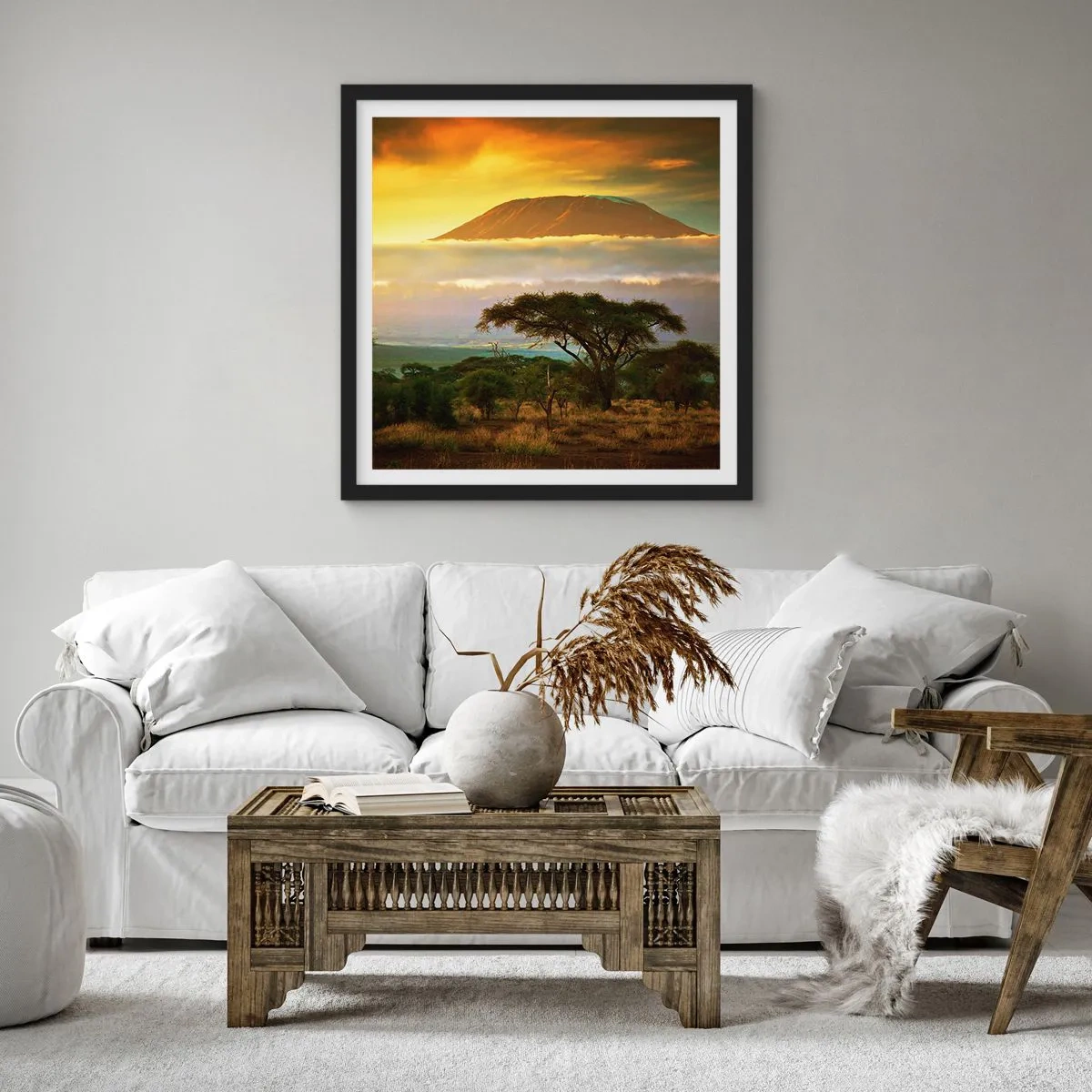 Poster in cornice nera - Il sogno del viaggiatore - 60x60 cm