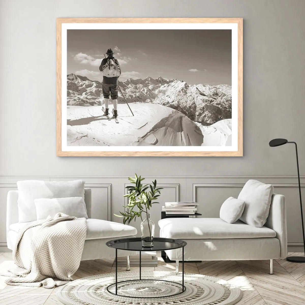 Poster in cornice rovere chiaro - E i monti sono immutabili - 40x30 cm