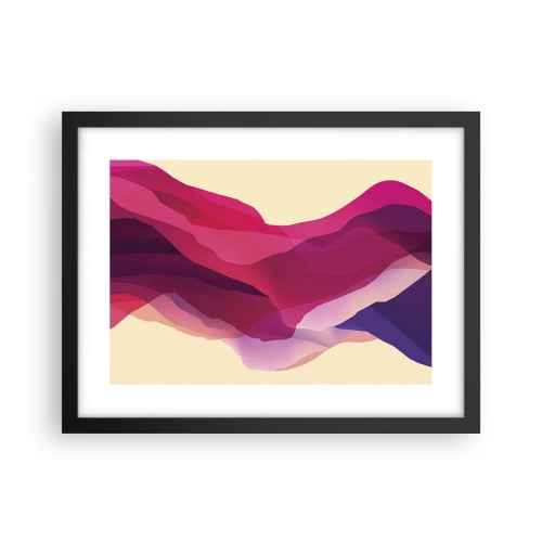 Poster in cornice nera - Onde di porpora - 40x30 cm