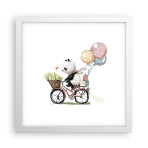 Poster in cornice bianca - Giorno felice - 30x30 cm