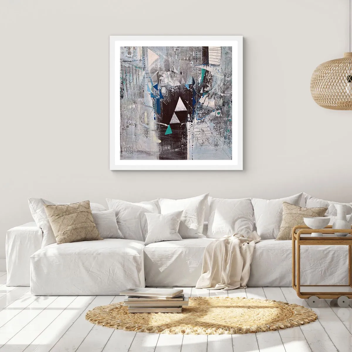 Poster in cornice bianca - L'ordine superiore dei triangoli - 40x40 cm