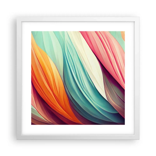 Poster in cornice bianca - Intreccio arcobaleno - 40x40 cm