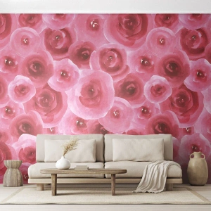 Fotomurali Autoadesivo Deluxe Sticker - Rose in alto e in basso - Fiori, Bellezza, Romanticismo - 500x350 cm