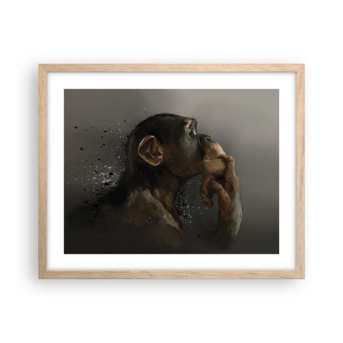 Poster in cornice rovere chiaro - Sicuramente un pensatore - 50x40 cm