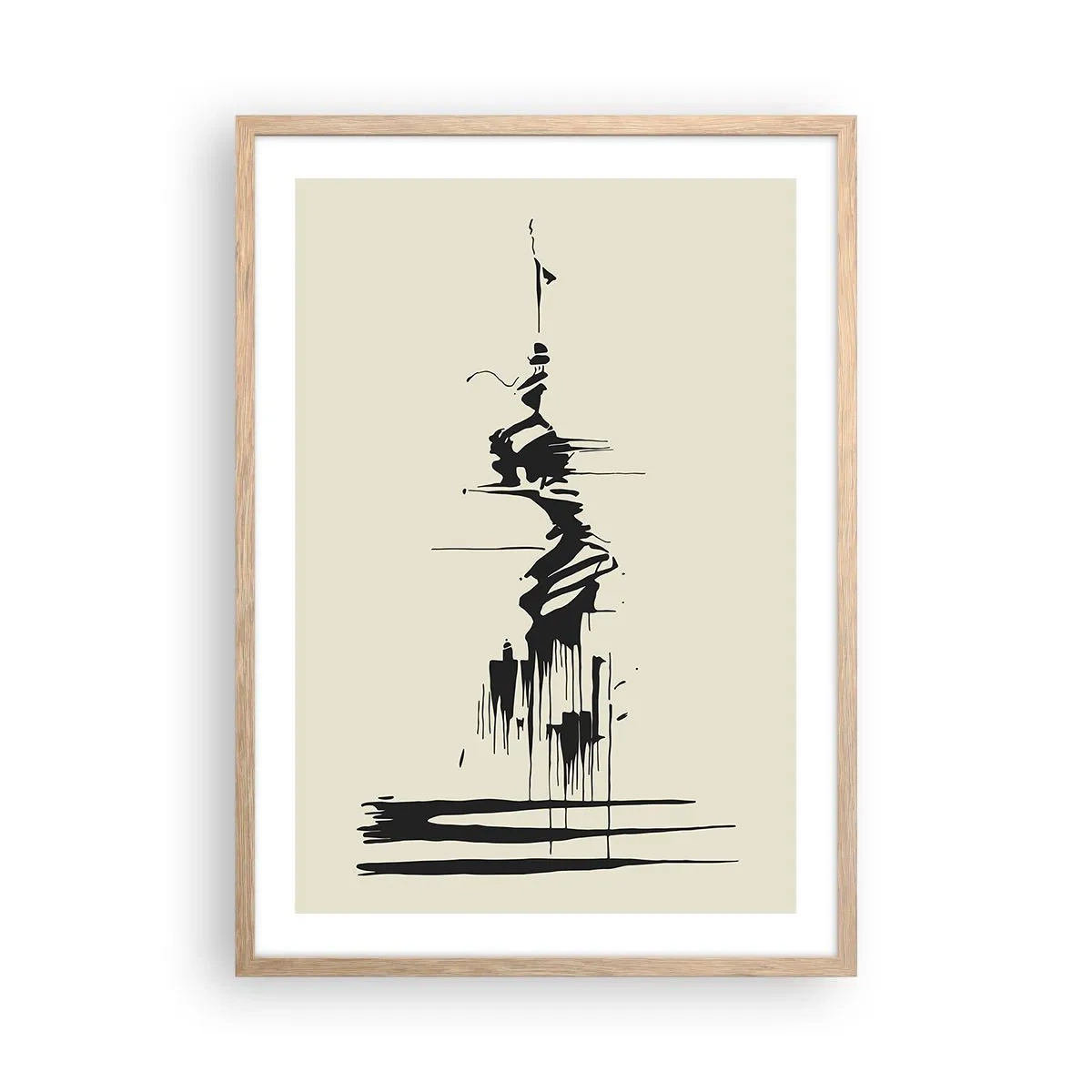 Poster in cornice rovere chiaro - Astrazione frettolosa - 50x70 cm