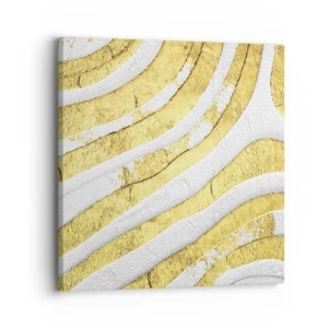 Quadro su tela - Stampe su Tela - Composizione in bianco e oro - 30x30 cm