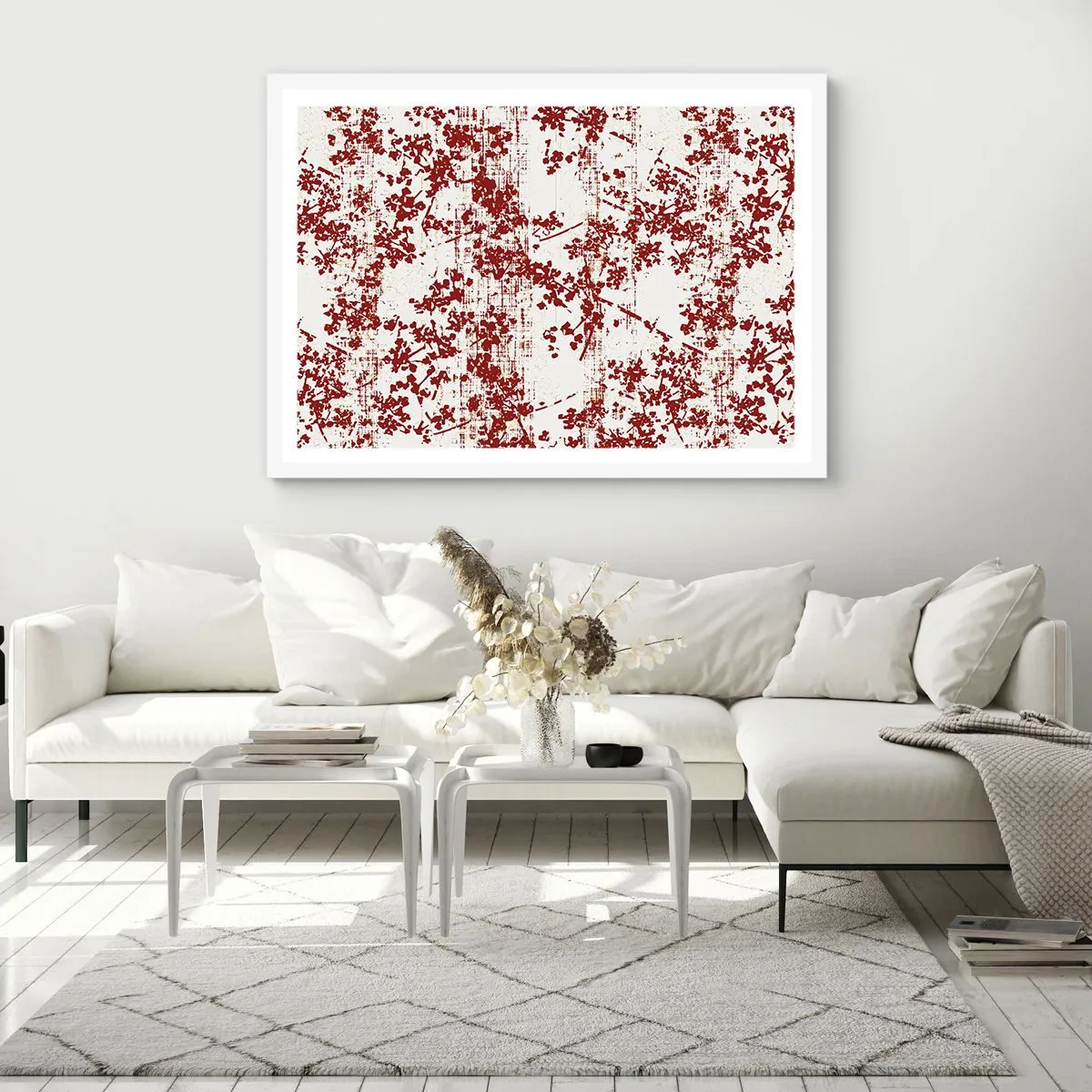 Poster in cornice bianca - Come l'antico percalle - 70x50 cm